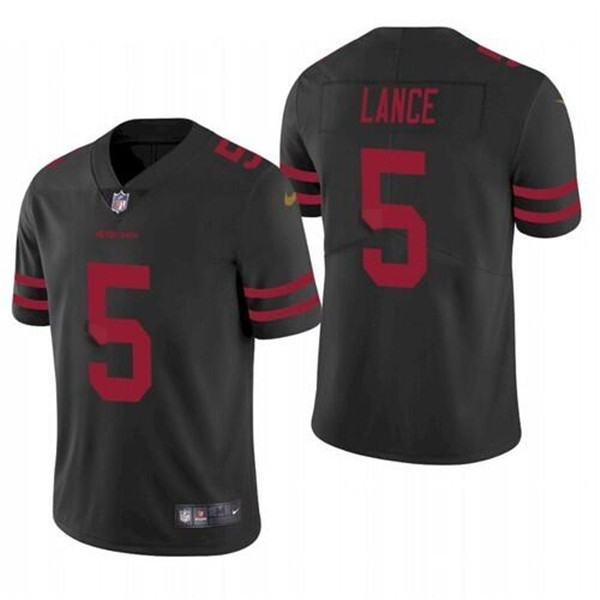 Men's San Francisco 49ers #5 Trey Lance Black Vapor Untouchable Limited Stitched Jersey